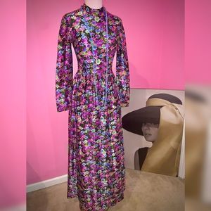 Vintage 1970s Floral Hippie Maxi Dress